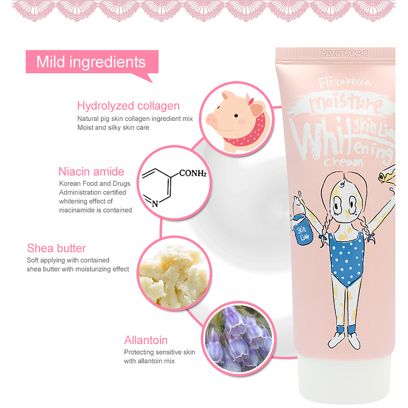 Skin Liar Moisture Whitening Cream (Elizavecca) - 100ml Crema aclarante e hidratnate rostro y cuerpo 6