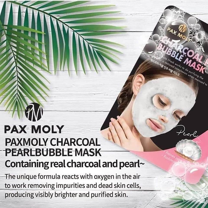 Charcoal Pearl Bubble Mask (Pax Moly) - Mascarillas de limpieza con burbujas 2