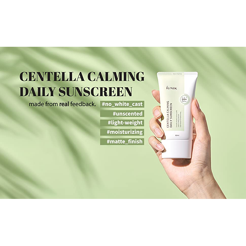 Centella Calming Daily Sunscreen SPF 50+, PA++++ (IUNIK) - 60ml Protector solar calmante 49% centella asiática 4