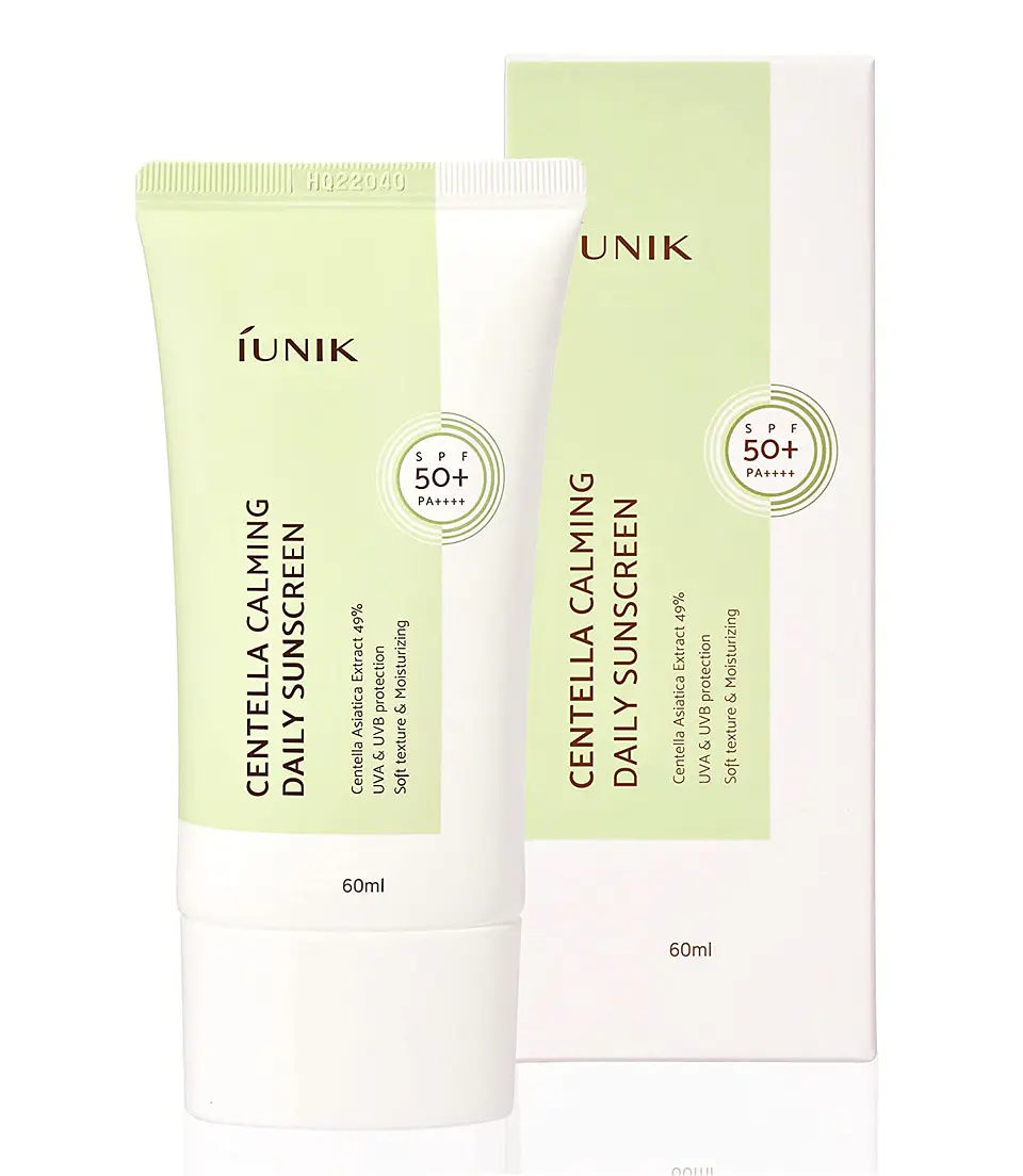 Centella Calming Daily Sunscreen SPF 50+, PA++++ (IUNIK) - 60ml Protector solar calmante 49% centella asiática 1