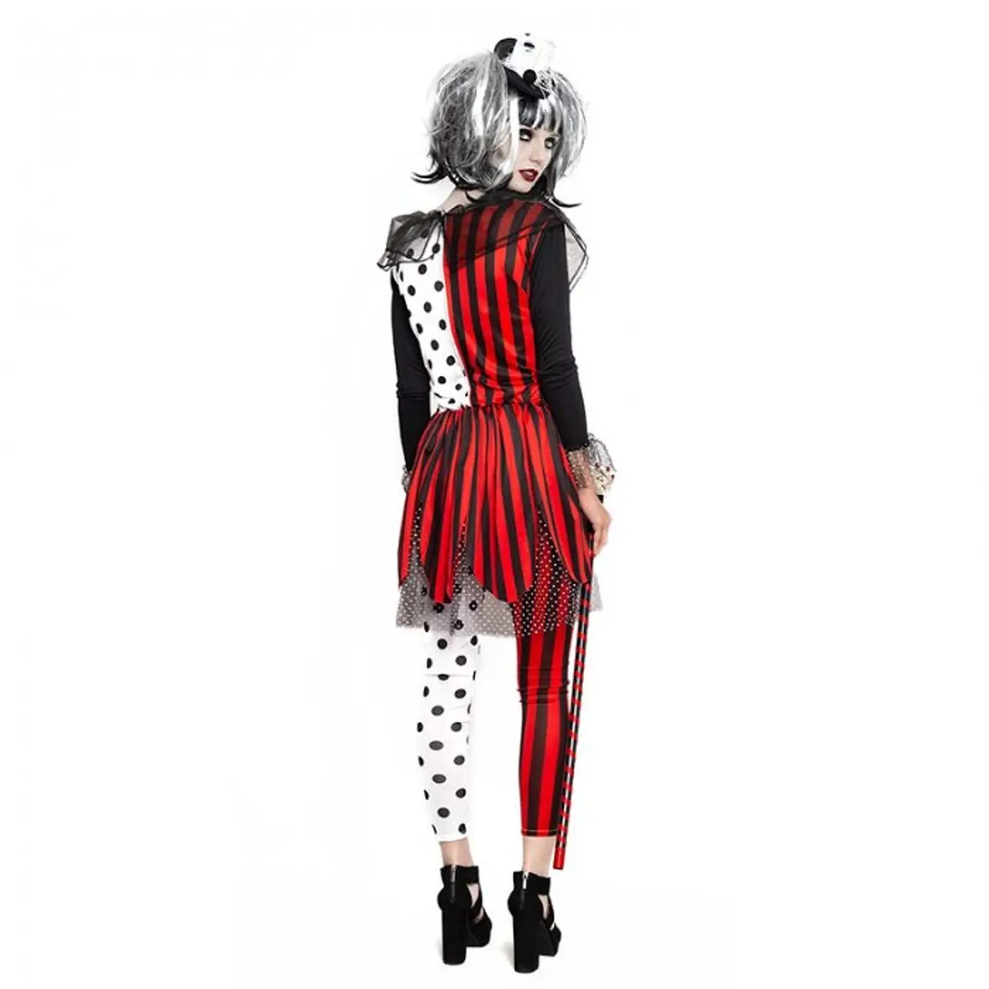 Disfraz Halloween Payaso Rayas Adulto Mujer 3
