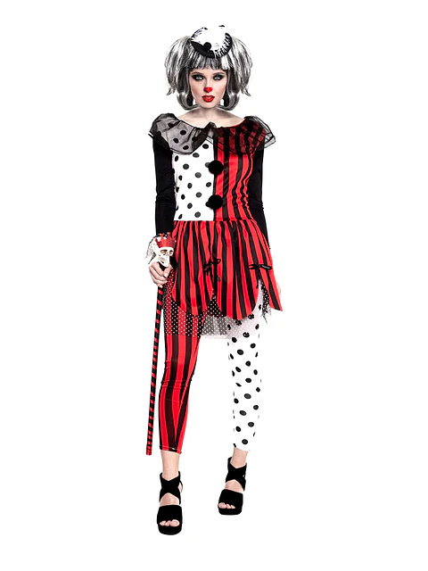 Disfraz Halloween Payaso Rayas Adulto Mujer