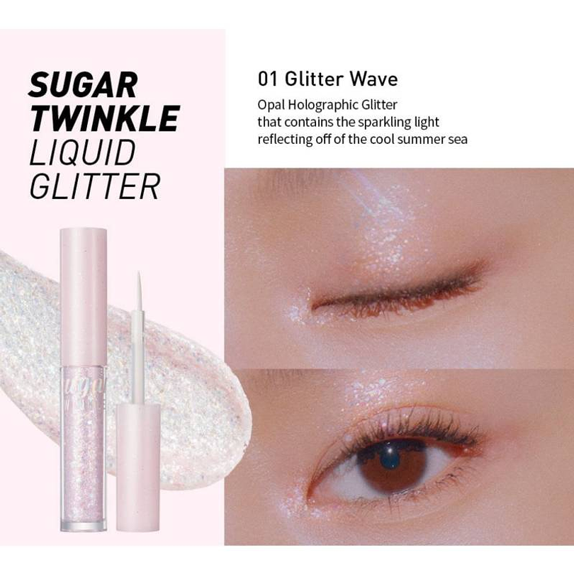 Sugar Twinkle Liquid Glitter (Peripera) Delineador con brillos 3 tonos 6