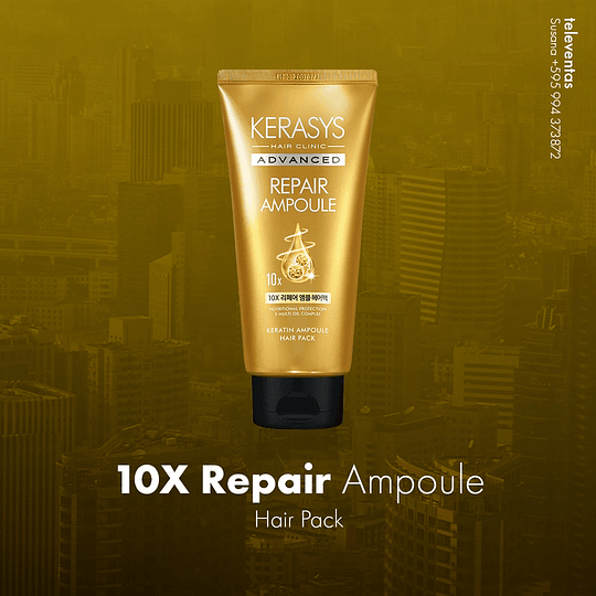 Advanced 10X Repair Ampoule Hair Pack (Kerasys) - 300 ml Crema de peinar reparadora