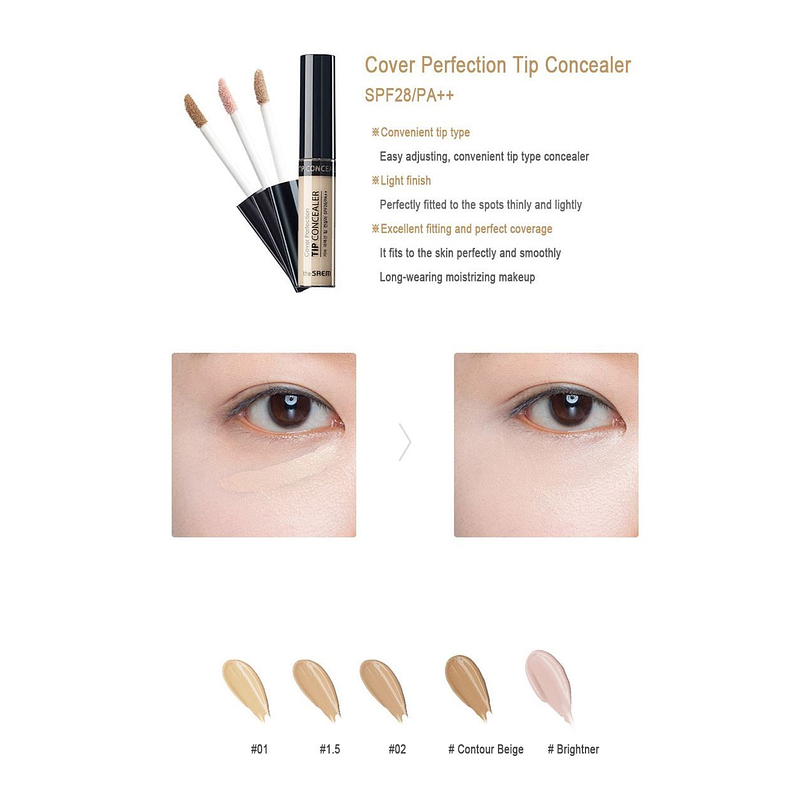 Cover Perfection Tip Concealer (The Saem) - Correctores faciales distintos tonos 5
