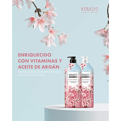 Cherry Blossom Perfumed (Kerasys) - Shampoo o Acondicionador 1 litro c/u con Aceite de Argán y Flor de Cerezo