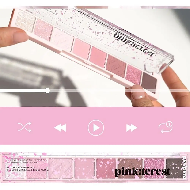 All Take Mood Palette Pink:Terest (Peripera) Paleta tonos rosa 6