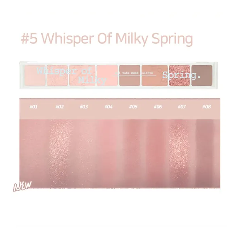 All Take Mood Palette 05 Whisper of Milky Spring (Peripera) Paleta de sombras 4