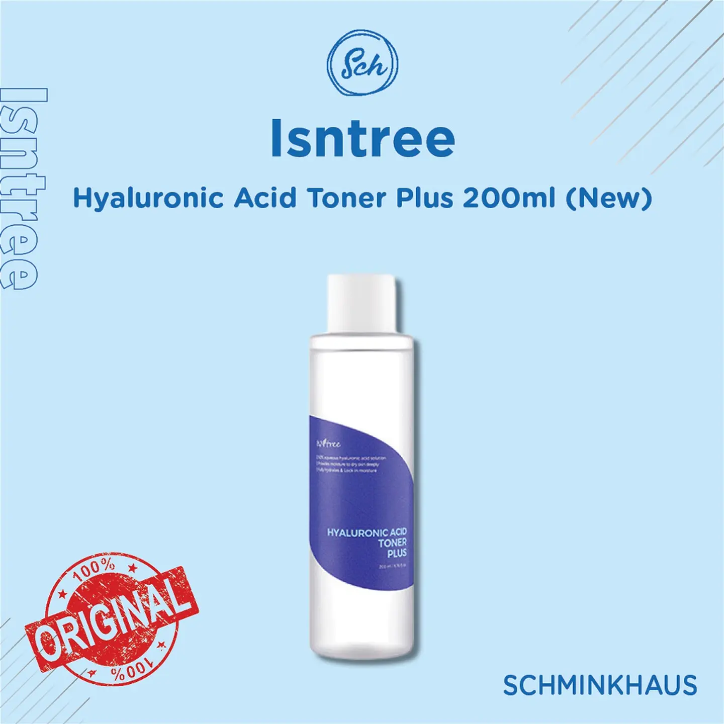Hyaluronic Acid Toner Plus (Isntree) -  200ml Tónico hidratante anti edad ácido hialurónico 3