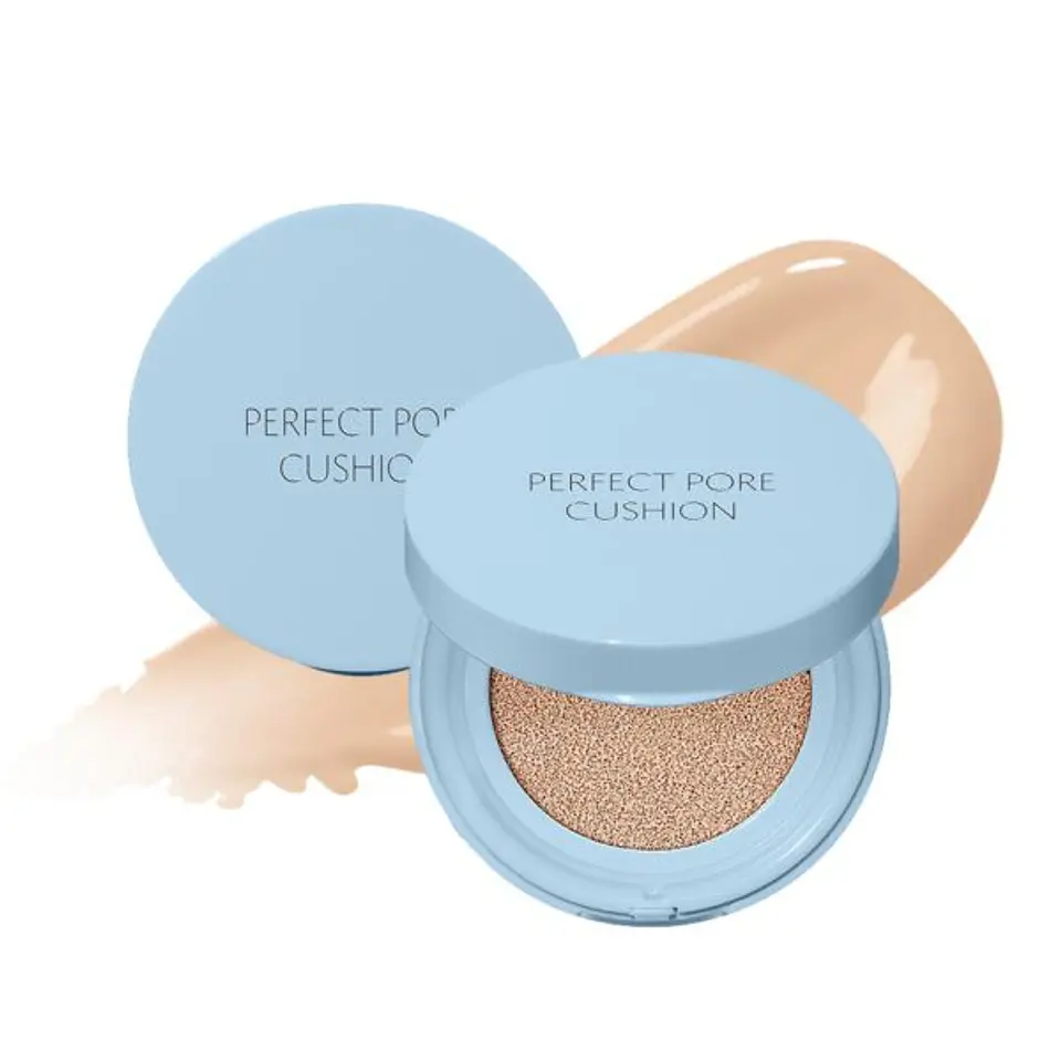  Perfect Pore Cushion (The Saem) SPF50+ PA +++ Base líquida con esponja 1