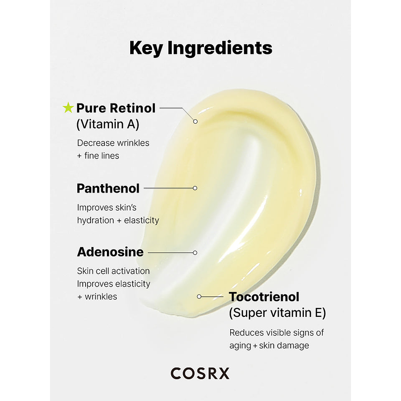 The Retinol 0.1 Cream (COSRX) - 20ml Crema antiedad con retinol al 0,1% 5