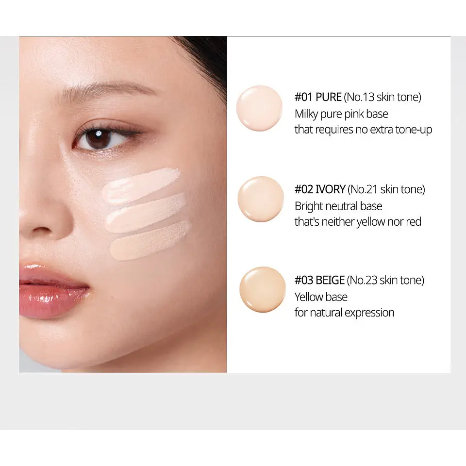 Mood Vegan Glow Cushion SPF50+ PA++++ (Peripera) Base ligera efecto iluminador 3