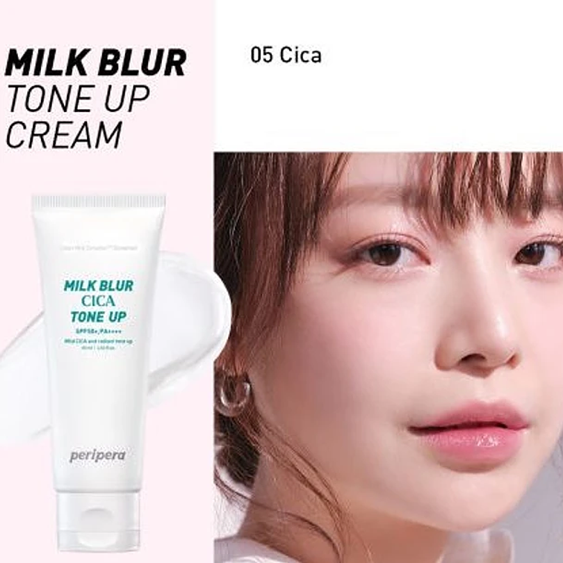 Milk Blur Tone Up Cream SPF50+ Rosy, Glow o Cica (Peripera) -60ml Cremas aclarantes 3 tipos 6