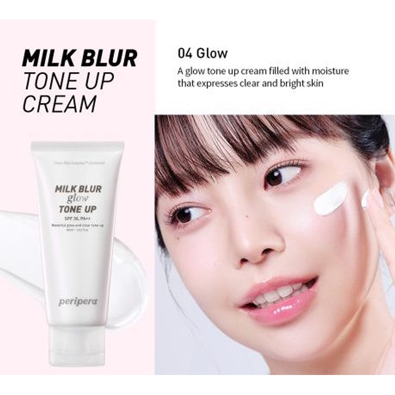 Milk Blur Tone Up Cream SPF50+ Rosy, Glow o Cica (Peripera) -60ml Cremas aclarantes 3 tipos 7