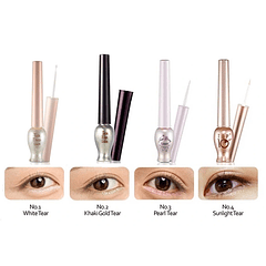 Tear Drop Liner #01 o #03 White (Etude House) - Delineador de ojos blanco con brillos