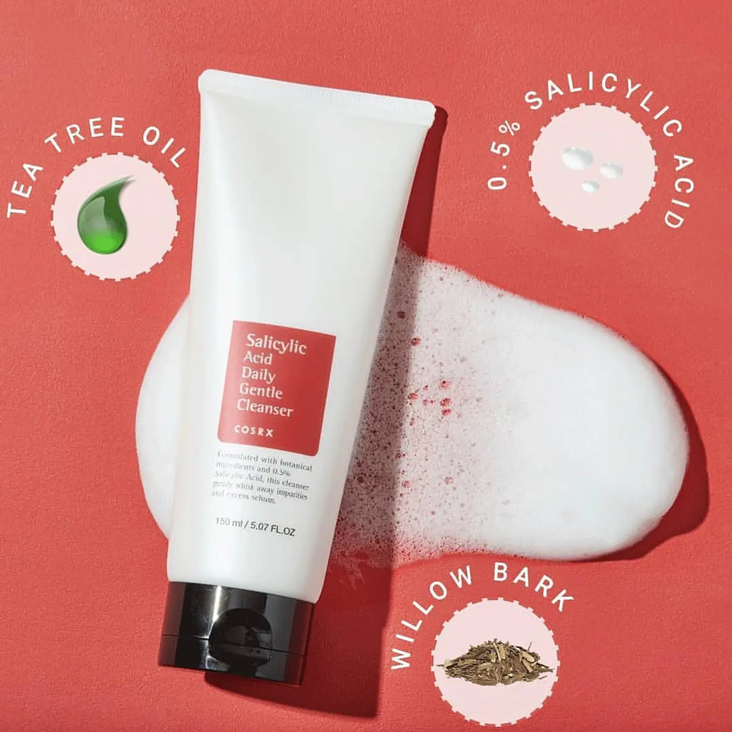  Salicylic Acid Daily Gentle Cleanser (COSRX) - 150ml Espuma limpiadora anti acné con ácido salicílico 5