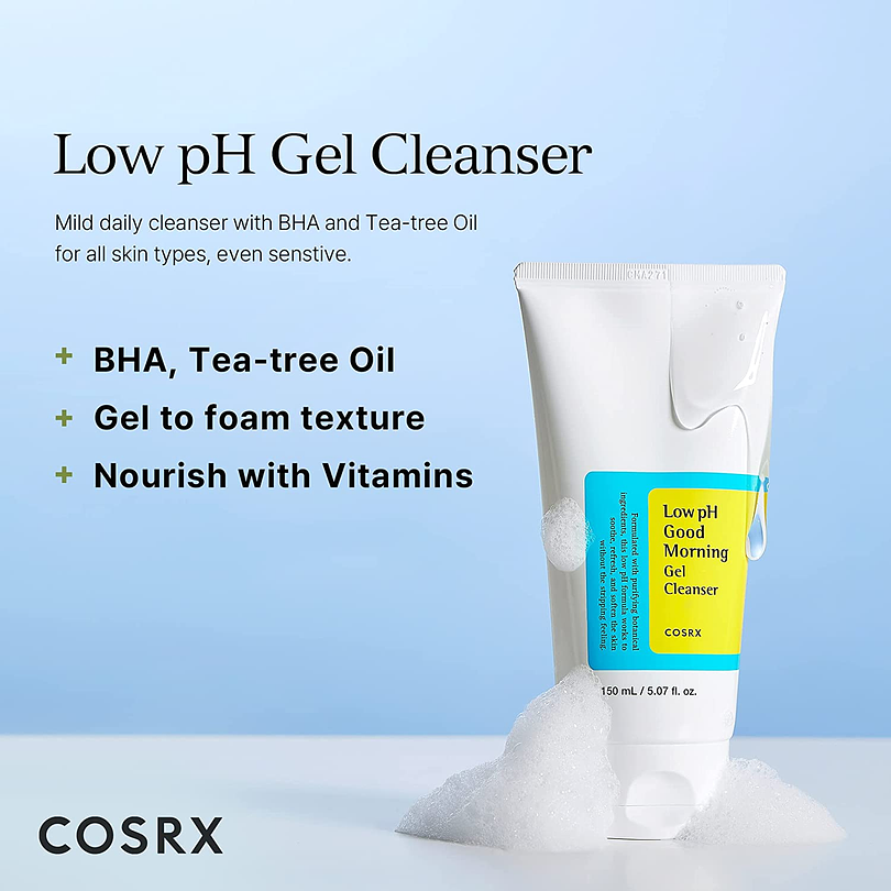 Low pH Good Morning Gel Cleanser (COSRX) - 150 ml  Espuma limpiadora Pieles sensibles 7