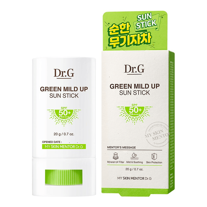 Green Mild Up Sun Stick (Dr. G) - 20gr Protector Solar en Barra Calmante Pieles sensibles 7