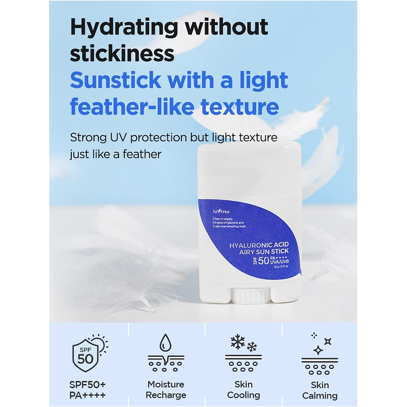 Hyaluronic Acid Airy Sun Stick (Isntree) - Protector solar en barra hidratante 2