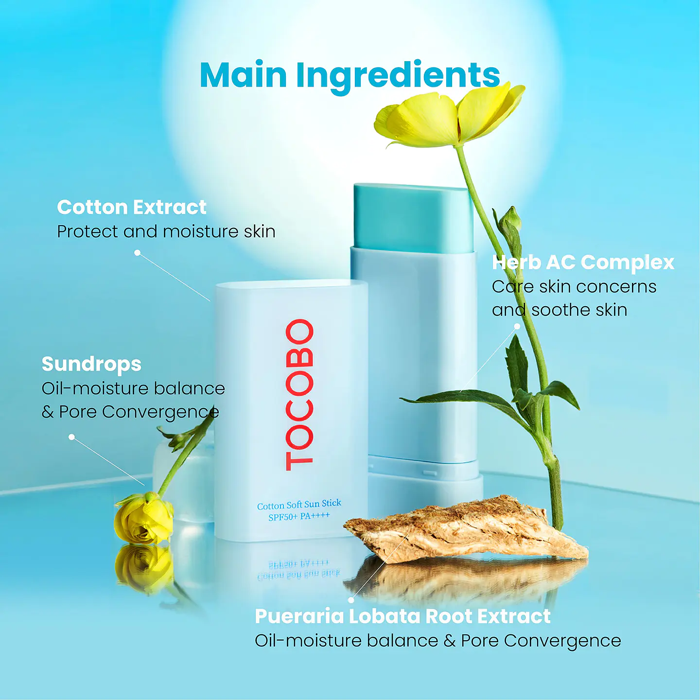 Cotton Soft Sun Stick SPF50+ PA++++ (Tocobo)  - 19 gr Protector solar en barra suave 6