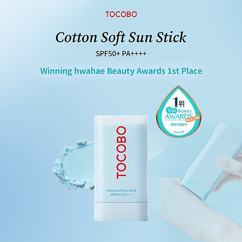  Cotton Soft Sun Stick SPF50+ PA++++ (Tocobo)  - 19 gr Protector solar en barra suave 4