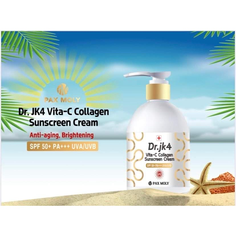 Dr. Jk4 Vita-C Collagen Suscreen Cream SPF50+/+++ (Pax Moly)  200ml Protector solar antiedad y aclarante  1
