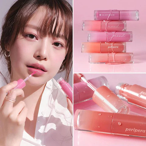 Ink Mood Glowy Tint (Peripera) - 4ml Tintes de labios con brillo