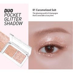 Duo Pocket Glitter Shadow 01 Caramelized Salt (Peripera) - Set de 2 sombras glitter