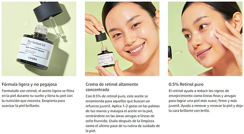 The Retinol 0.5 Oil Serum (COSRX) -20ml Serum anti edad con 0,5% de retinol 