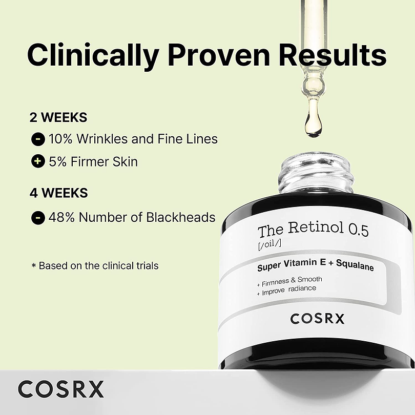 The Retinol 0.5 Oil Serum (COSRX) -20ml Serum anti edad con 0,5% de retinol  3