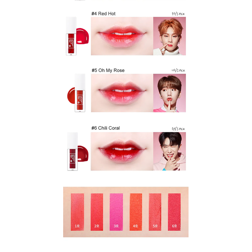 Liptone Get It Tint (TonyMoly) - Tintes de labio acuosos larga duración 1