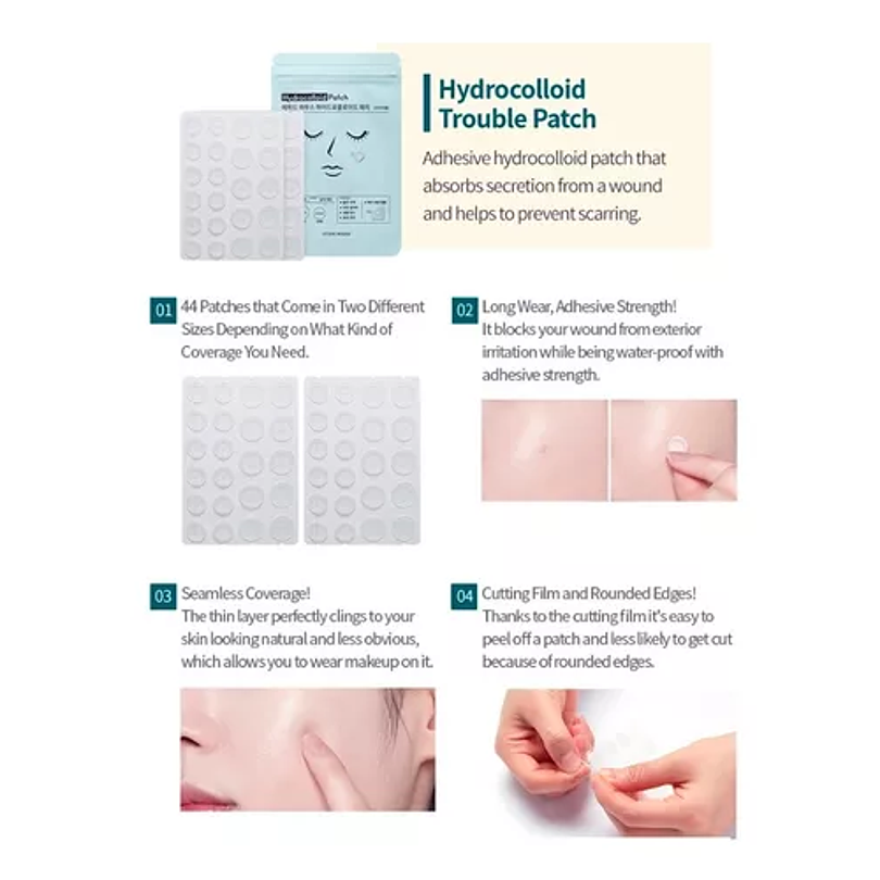 Hydrocolloid Trouble Patch (Etude House)  - 44 Parches hidrocoloides para espinillas 5