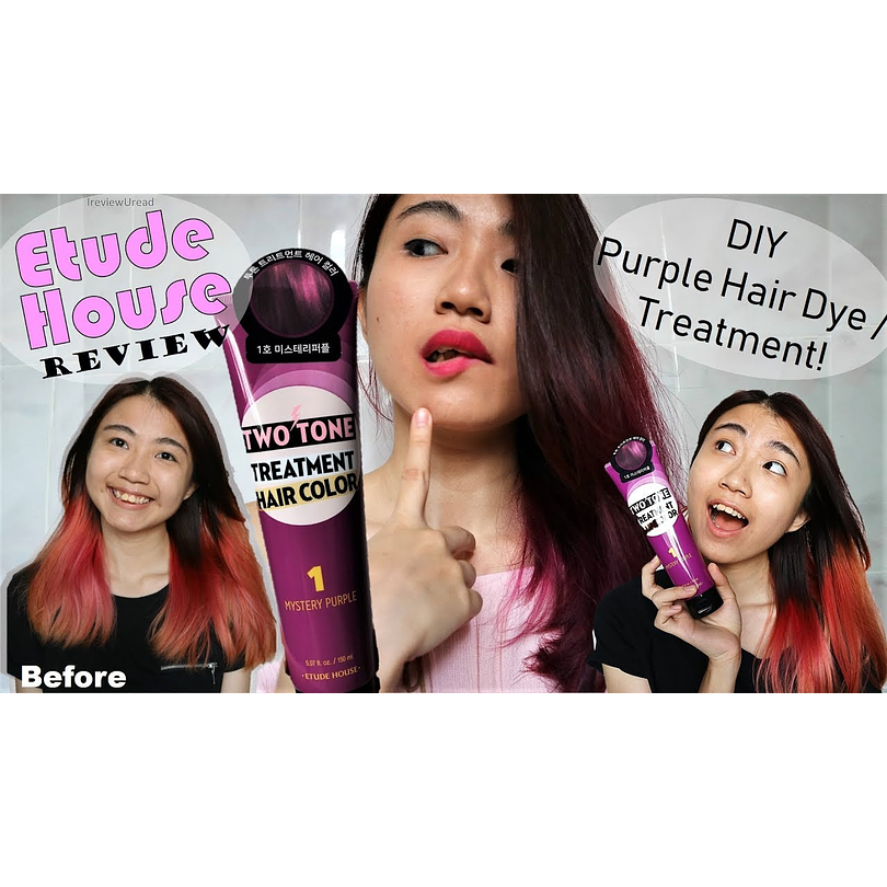 Two Tone Treatment Hair Color #1 Mystery Purple (Etude House) -250ml Tintura cabello color morado fantasía 7
