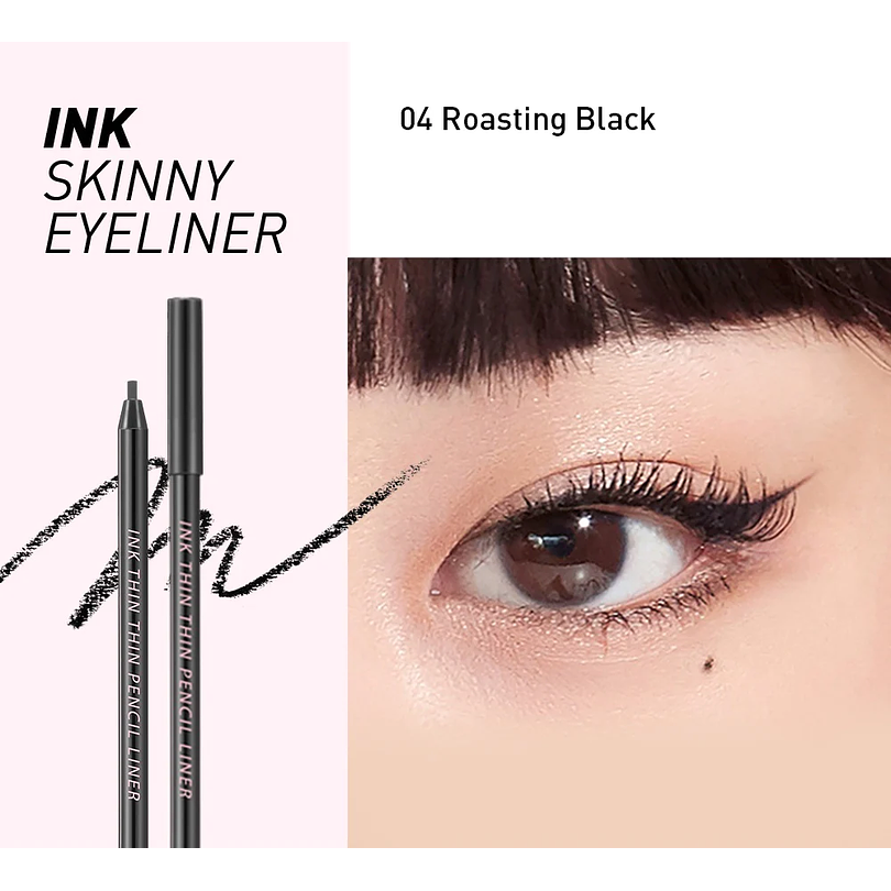 Ink Thin Thin Pencil Liner (Peripera) 04 Roasting Black  -  Delineador Retráctil  1