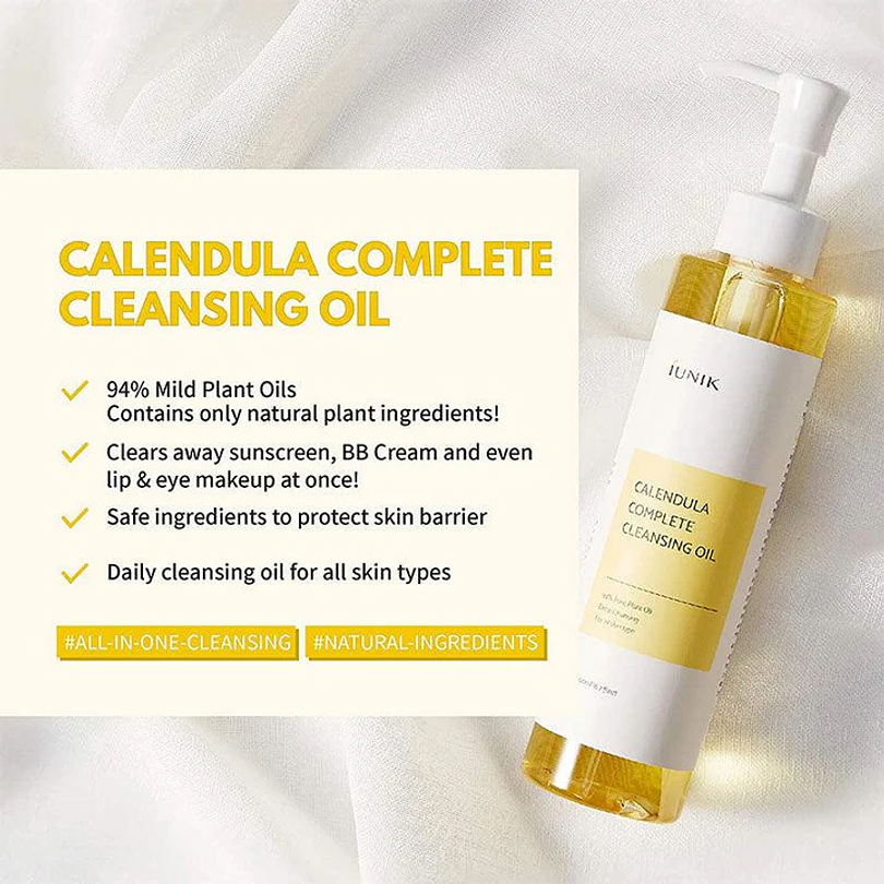 Calendula Complete Cleansing Oil (iUNIK) - 200ml Limpiador desmaquillante oleoso calmante 2