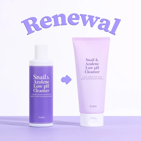 Snail & Azulene Low pH Cleanser (TIAM) -200ml  Limpiador rosácea pieles sensibles con baba de caracol y azuleno