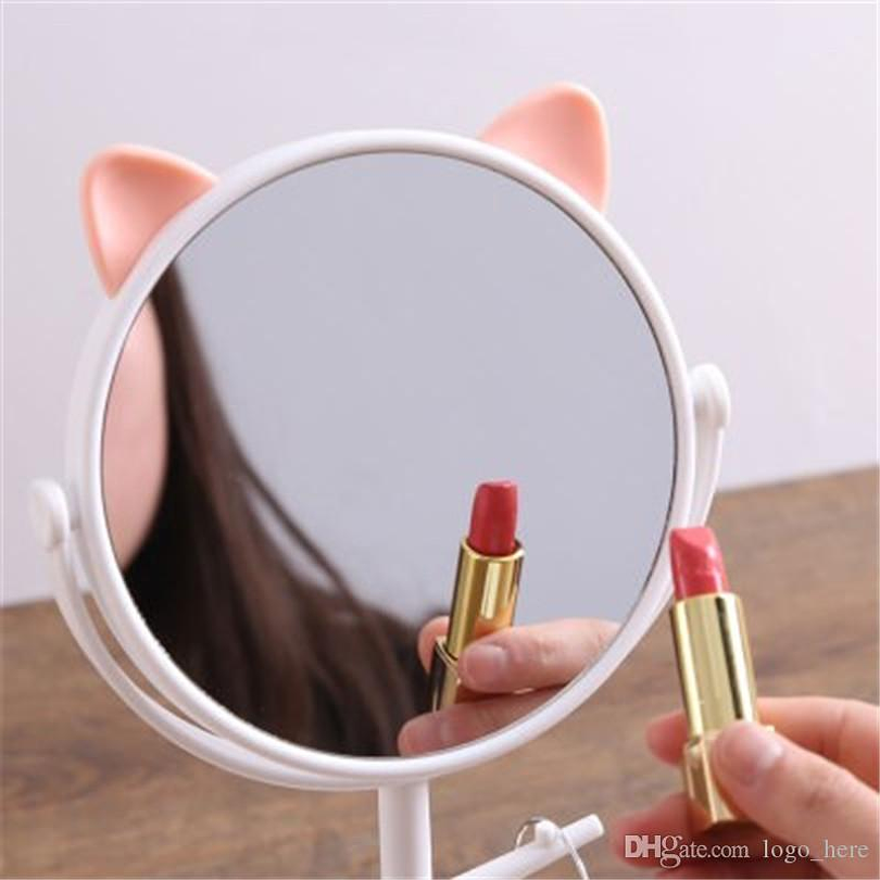 Espejo de Maquillaje con Orejitas de Gato - Cosmético Coreano
