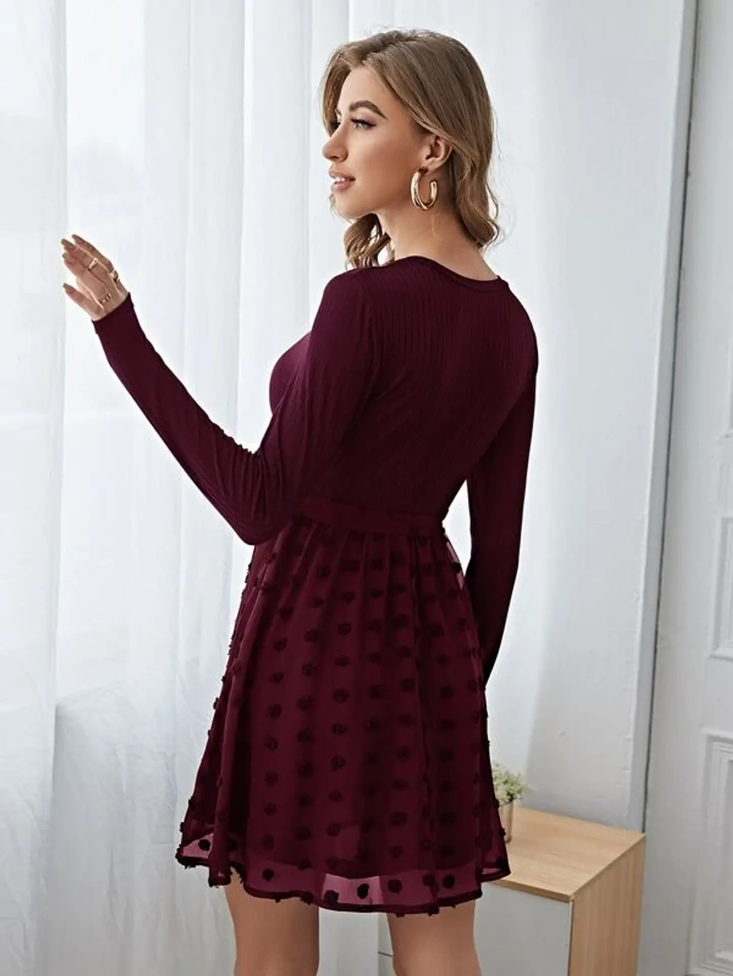 Vestido lunares manga larga 5