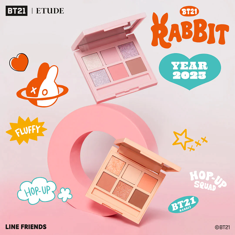 Play Color Eyes BT21 #1 Cooky on Top (Etude House)- Paleta de sombras edición limitada BT21 Cooky BTS 3