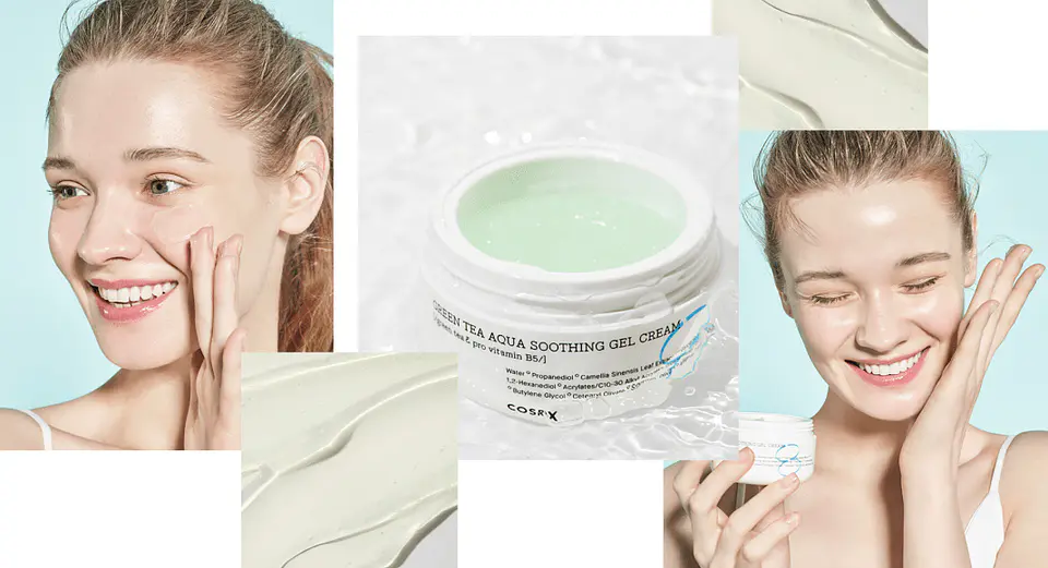 Green Tea Aqua Soothing Gel Cream (COSRX) -50ml Crema hidratante ligera pieles mixtas/ grasas té verde 2