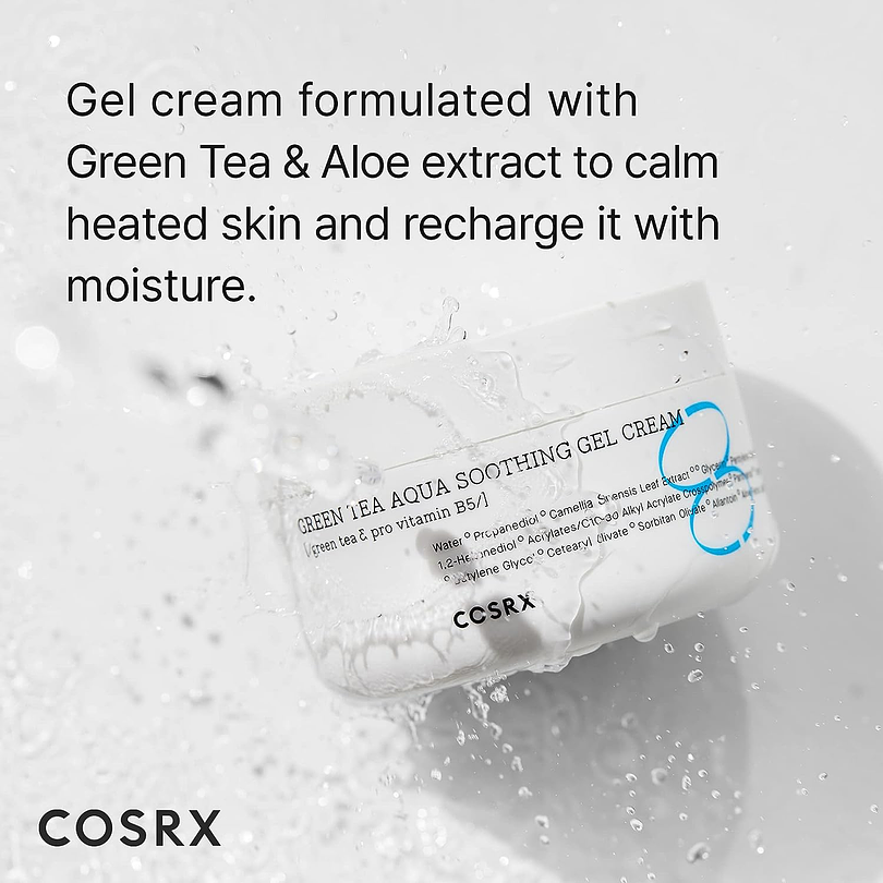 Green Tea Aqua Soothing Gel Cream (COSRX) -50ml Crema hidratante ligera pieles mixtas/ grasas té verde 5