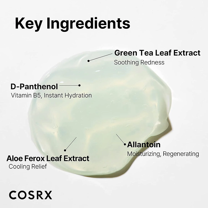 Green Tea Aqua Soothing Gel Cream (COSRX) -50ml Crema hidratante ligera pieles mixtas/ grasas té verde 7