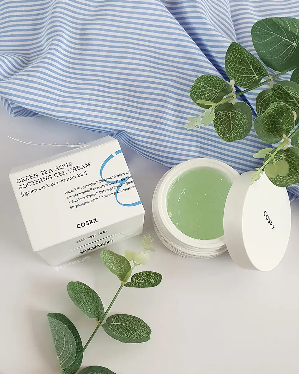 Green Tea Aqua Soothing Gel Cream (COSRX) -50ml Crema hidratante ligera pieles mixtas/ grasas té verde 13