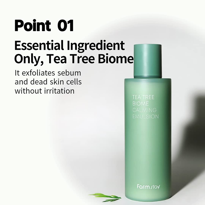 Tea Tree Biome Calming Emulsion (Farm Stay) - 200ml  Loción calmante pieles grasas y sensibles 7