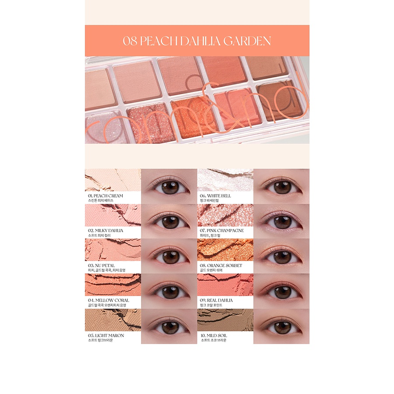 Better than Palette 08 Peach Dahlia Garden (Rom&nd)  - Paleta de sombras 4