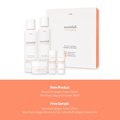 Moistfull Collagen Skin Care Set (Etude House) - Tónico 200 ml + Emulsión 130 ml + Tónico 25ml + Emulsión 25ml + Crema 10ml-