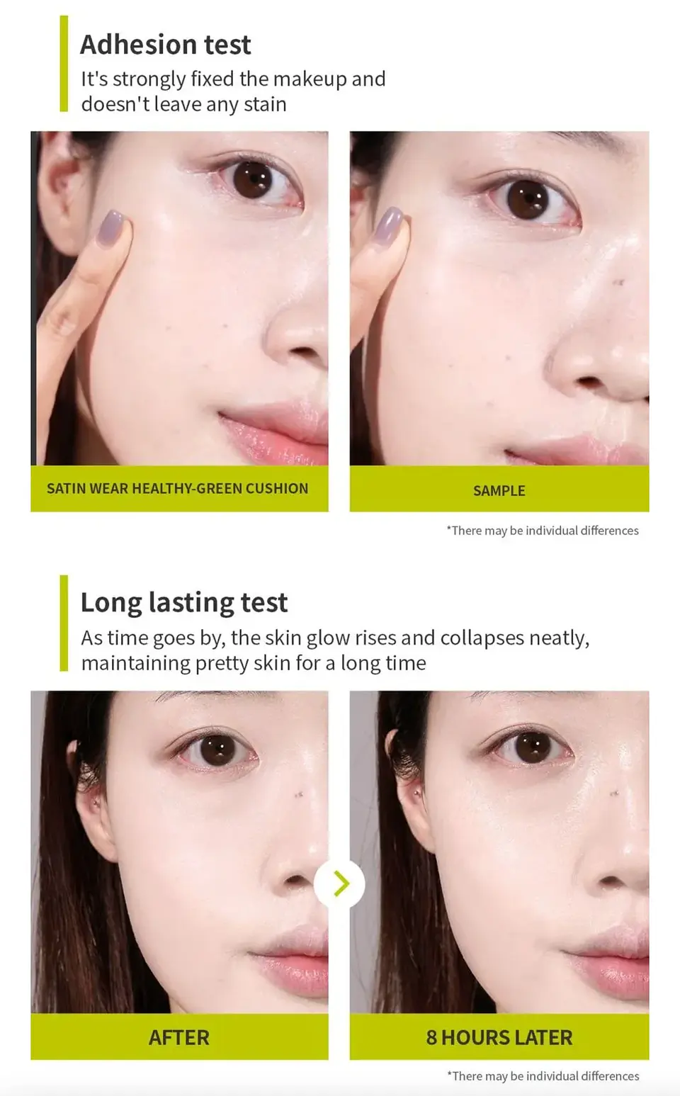 Satin Wear Healthy Green Cushion SPF30 PA++ (Unleashia) Base ligera iluminadora 5