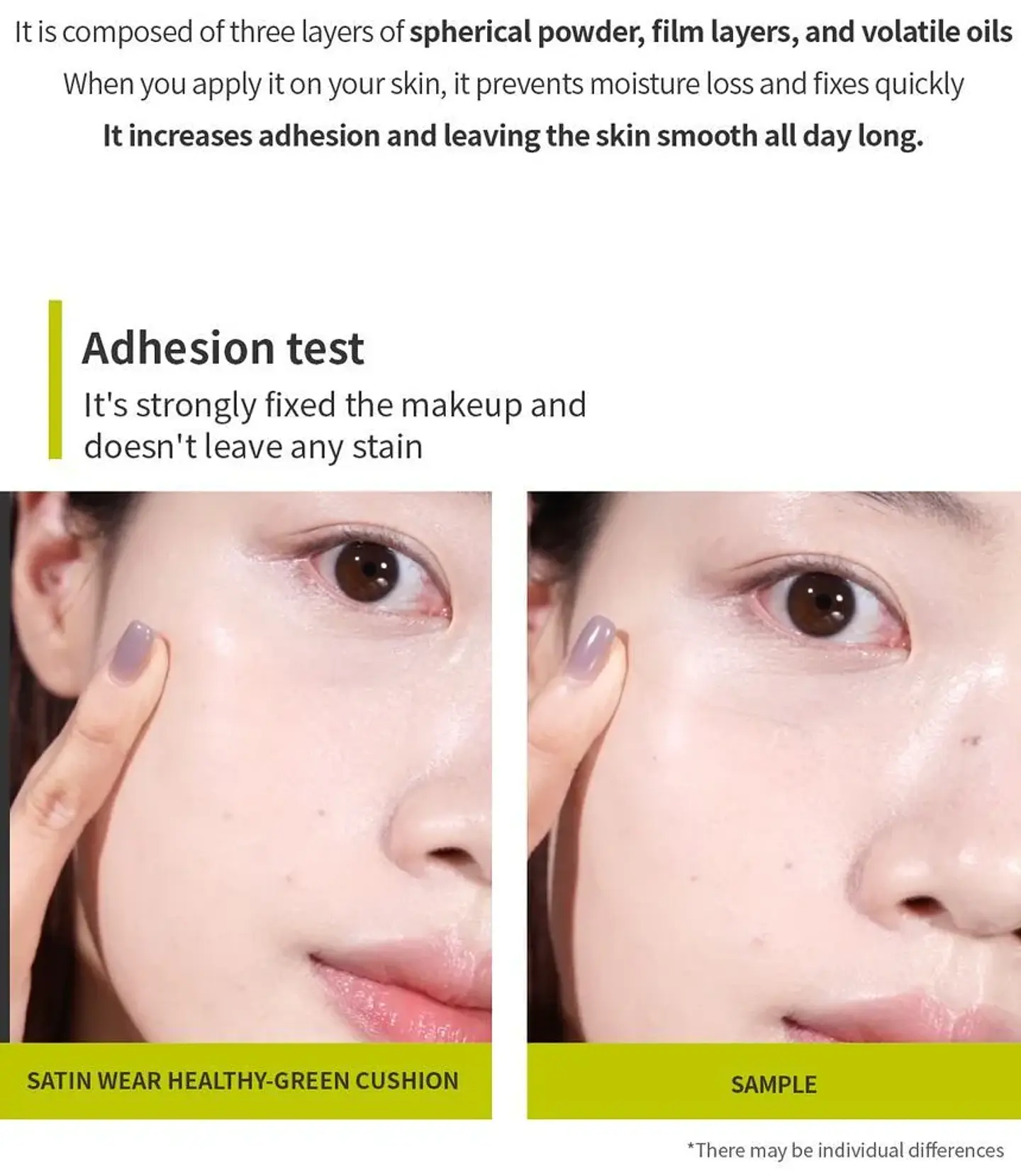 Satin Wear Healthy Green Cushion SPF30 PA++ (Unleashia) Base ligera iluminadora 8