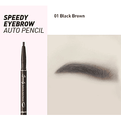 Speedy Eyebrow Auto Pencil Black Brown (Peripera) - Delineador de cejas 