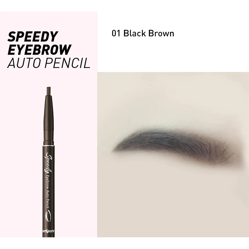 Speedy Eyebrow Auto Pencil Black Brown (Peripera) - Delineador de cejas  1